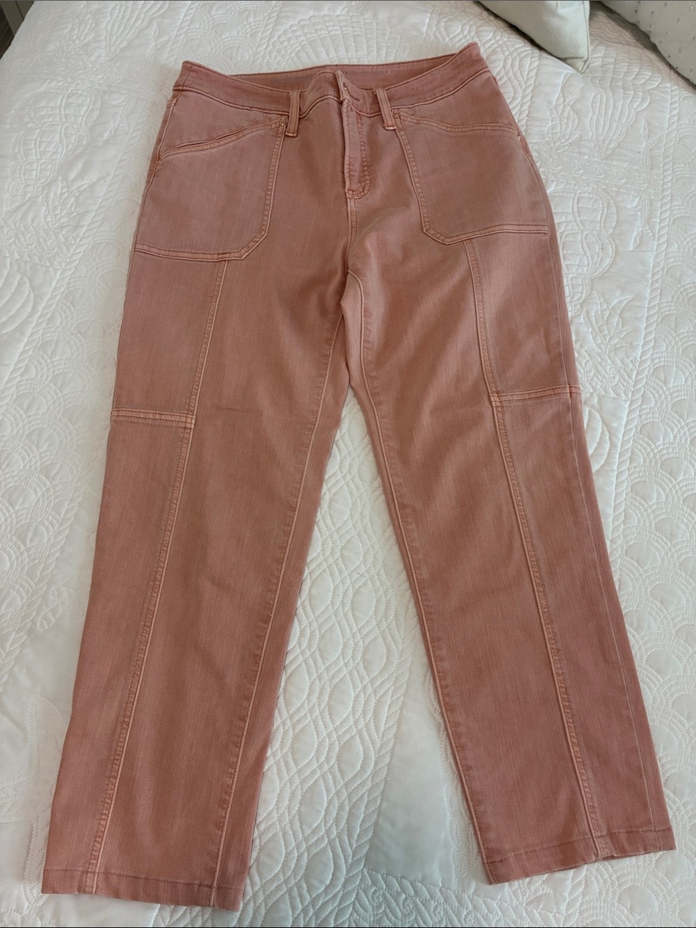 Chico’s Light Mauve Utility Slim-Leg Ankle Jeans